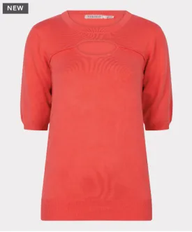 Esqualo Open Front Sweater | Coral   Blue