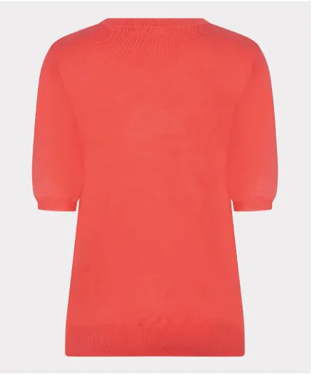 Esqualo Open Front Sweater | Coral   Blue