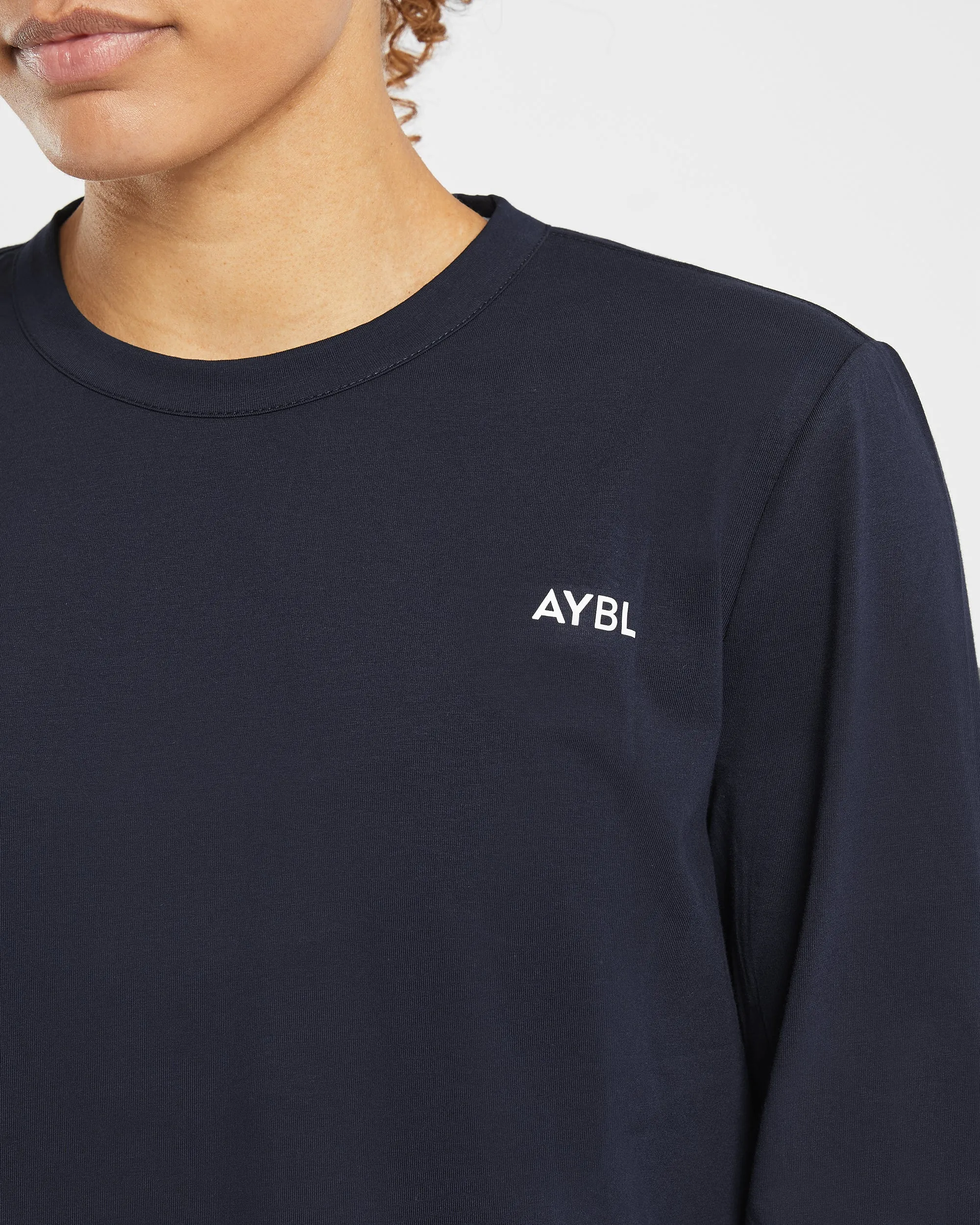 Everyday Relaxed Long Sleeve T Shirt - Navy