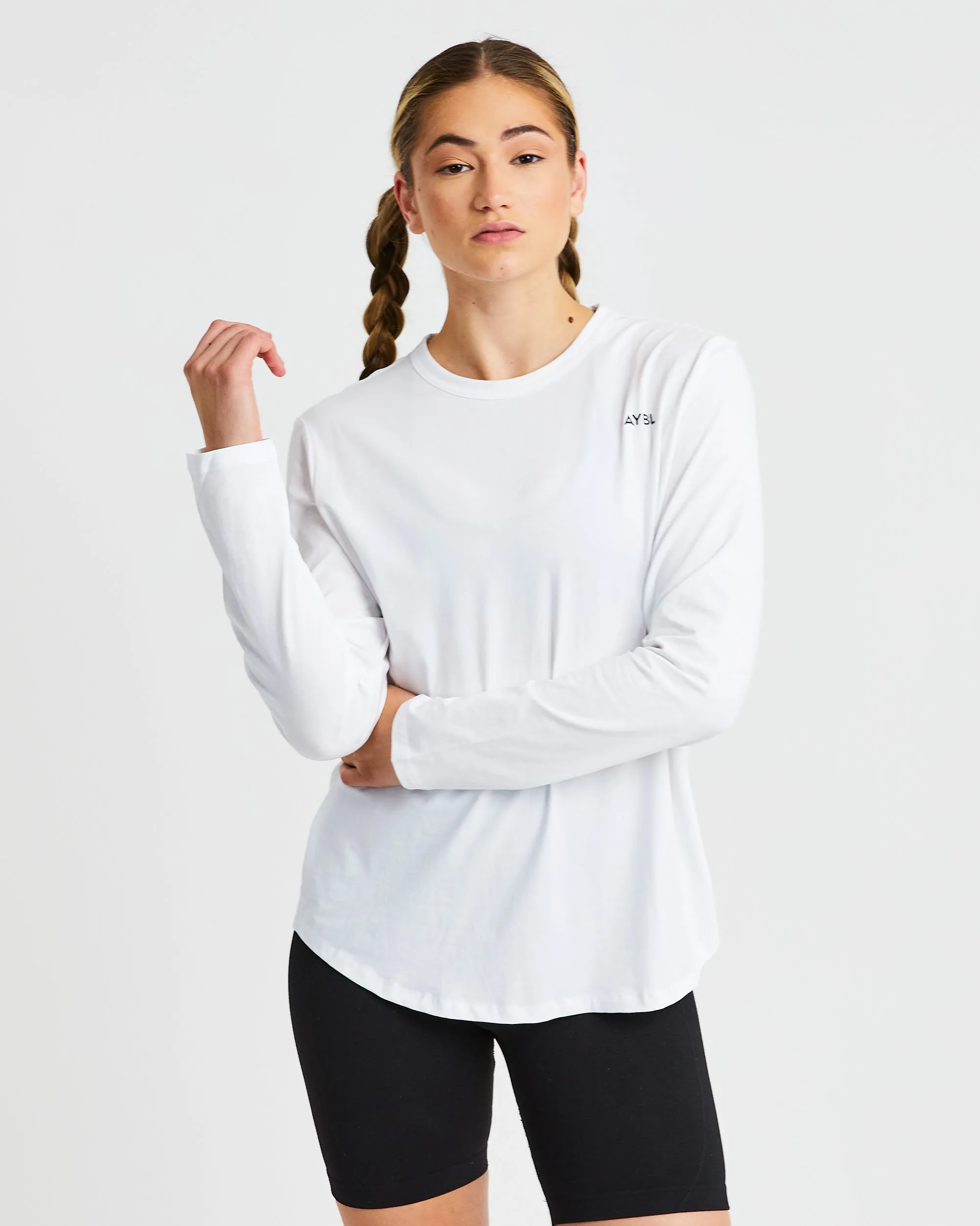 Everyday Relaxed Long Sleeve T Shirt - White