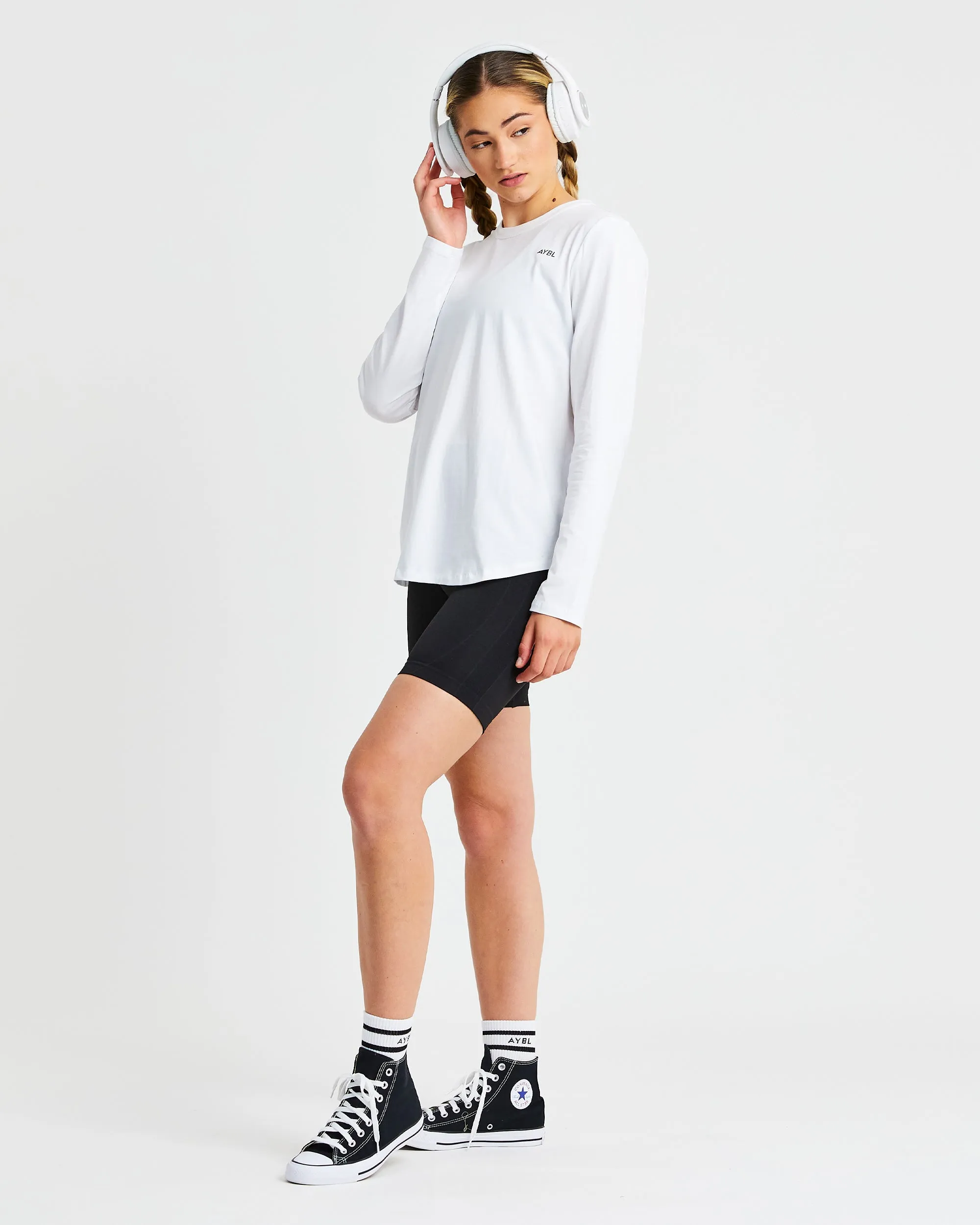 Everyday Relaxed Long Sleeve T Shirt - White