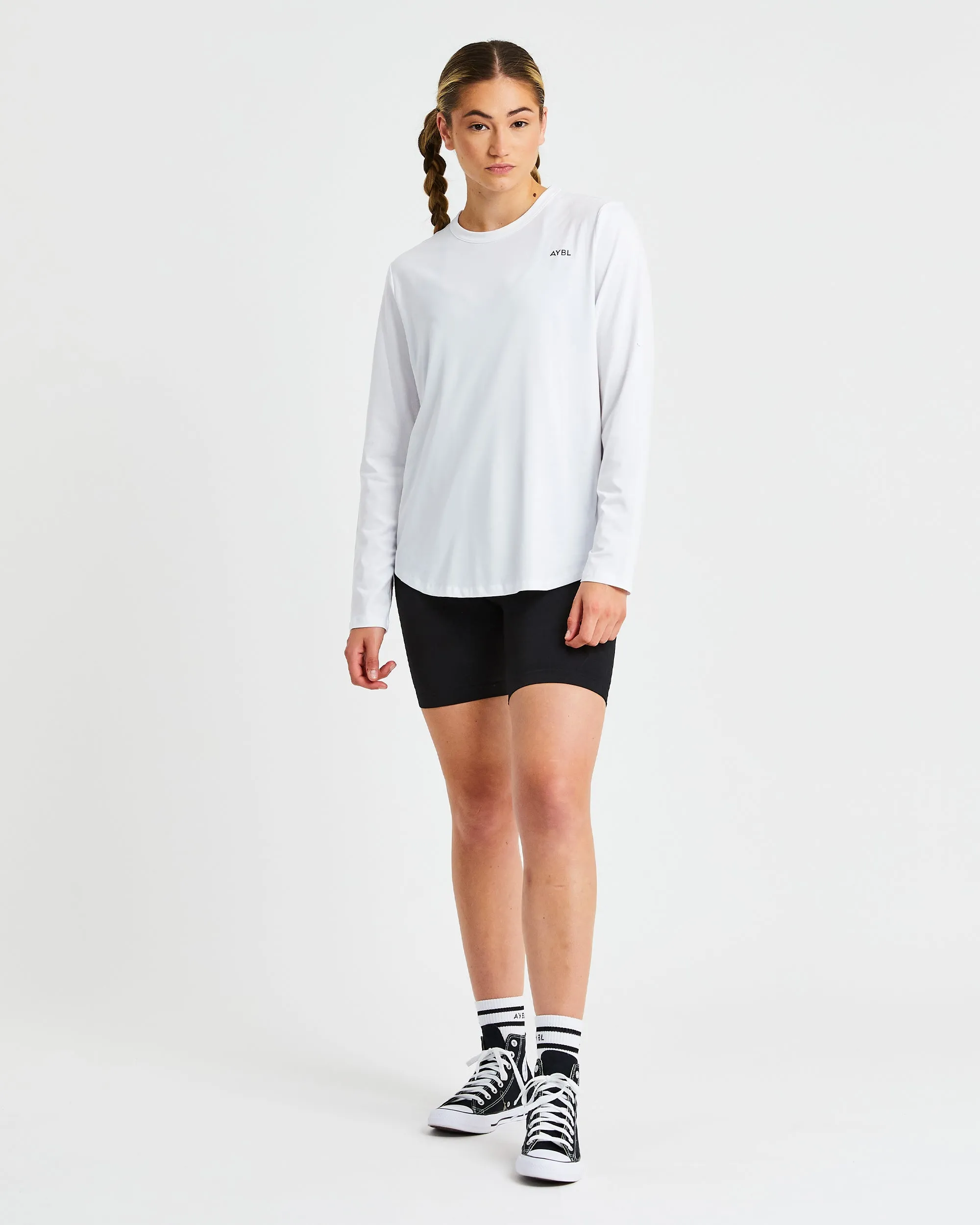 Everyday Relaxed Long Sleeve T Shirt - White