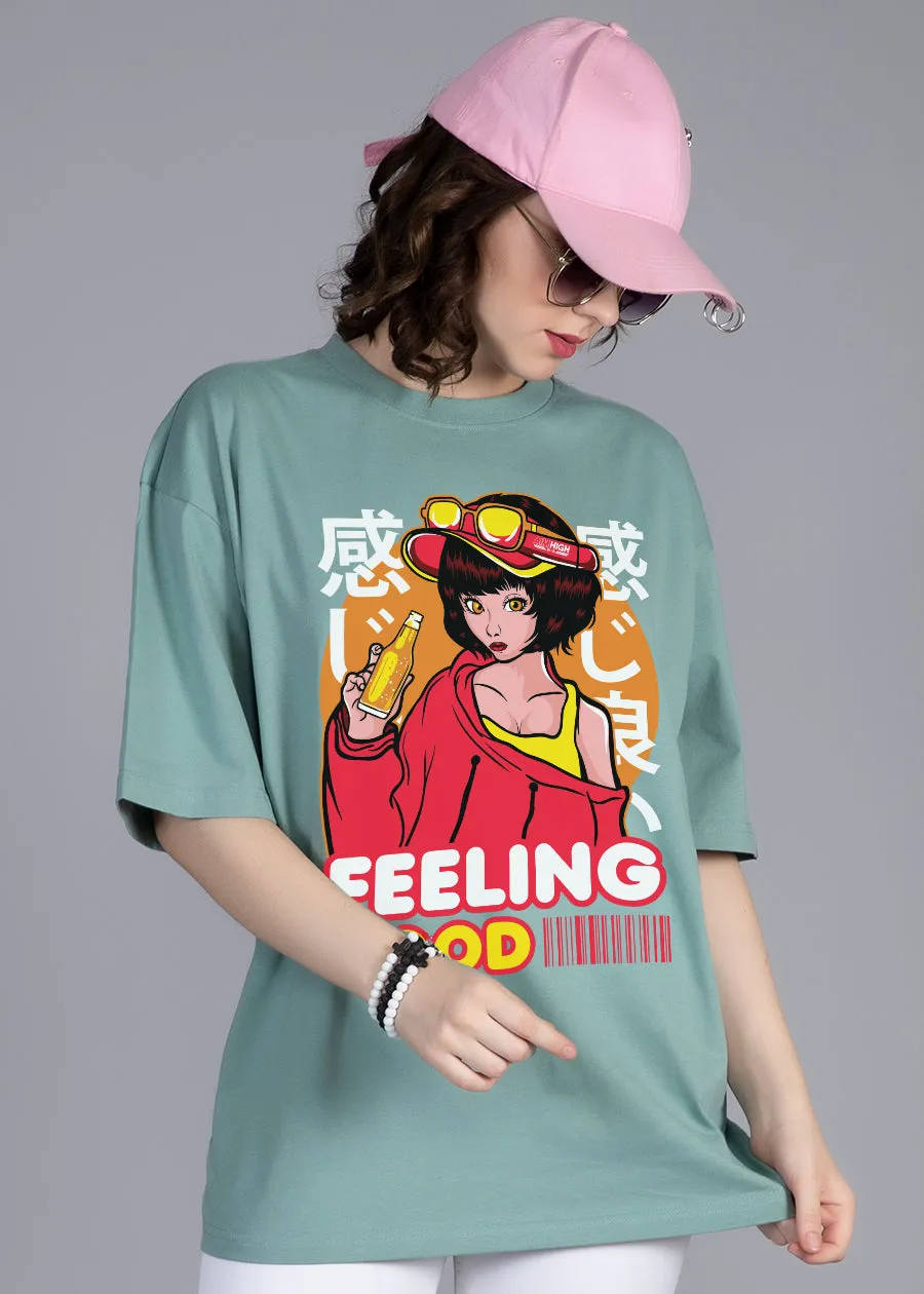 Feeling Good Women Oversized Printed T-Shirt | Shop Now | Pronk