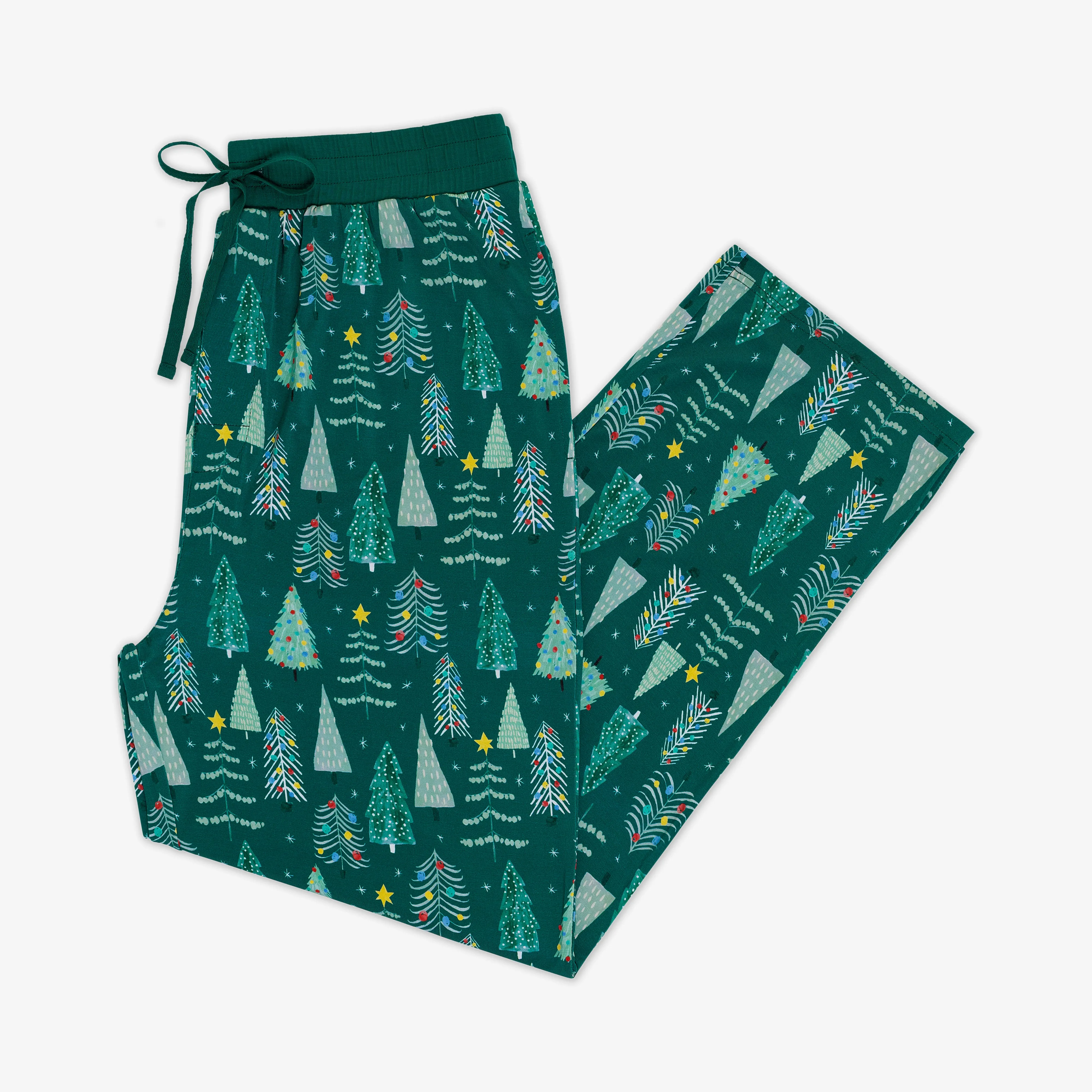 Green Twinkling Trees Men's Pajama Pants