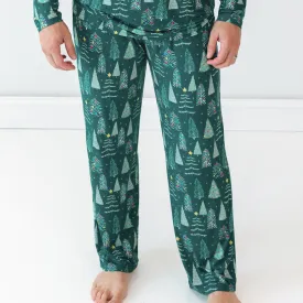 Green Twinkling Trees Men's Pajama Pants