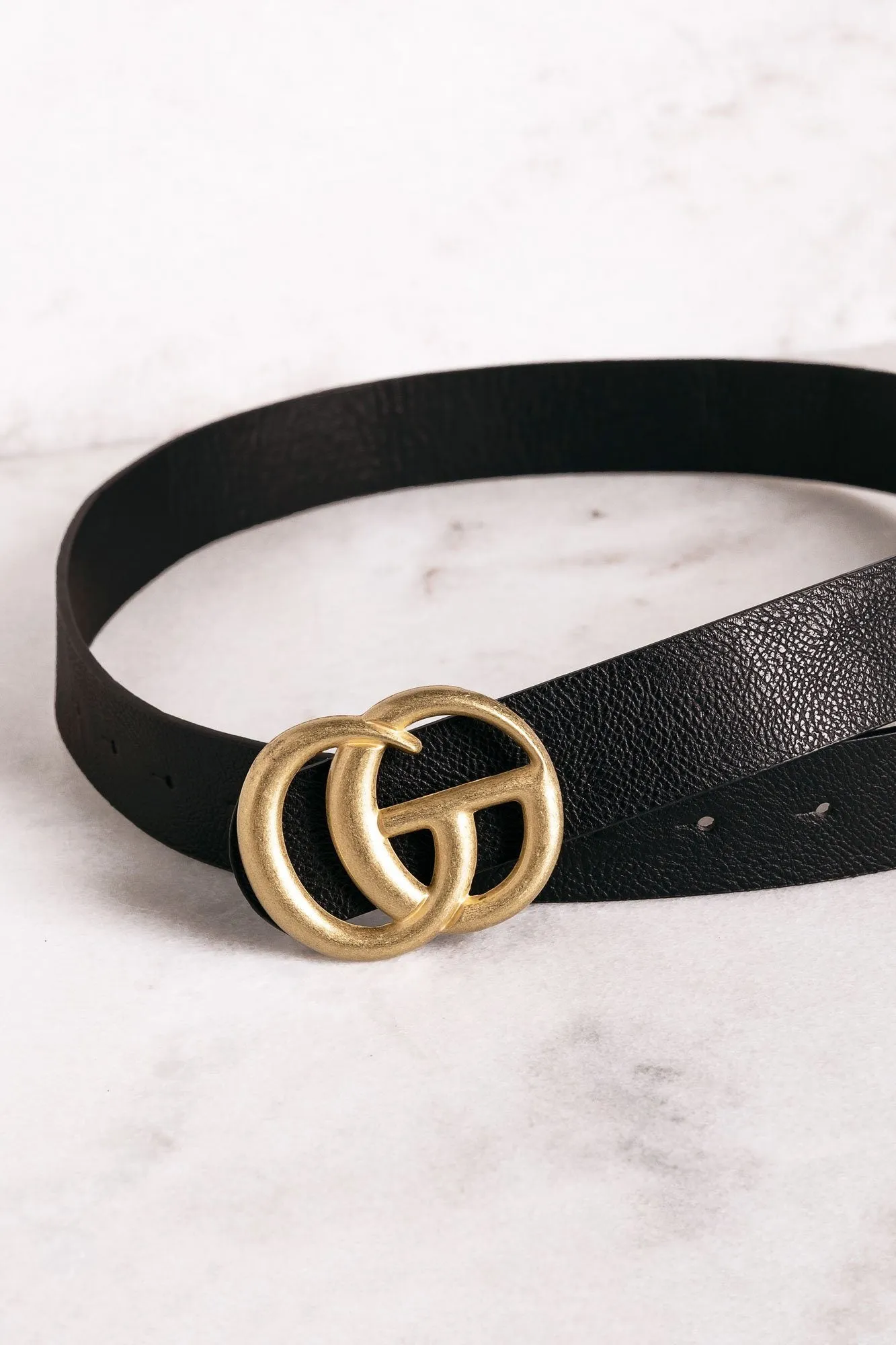 Highlight Black Matte Gold Belt