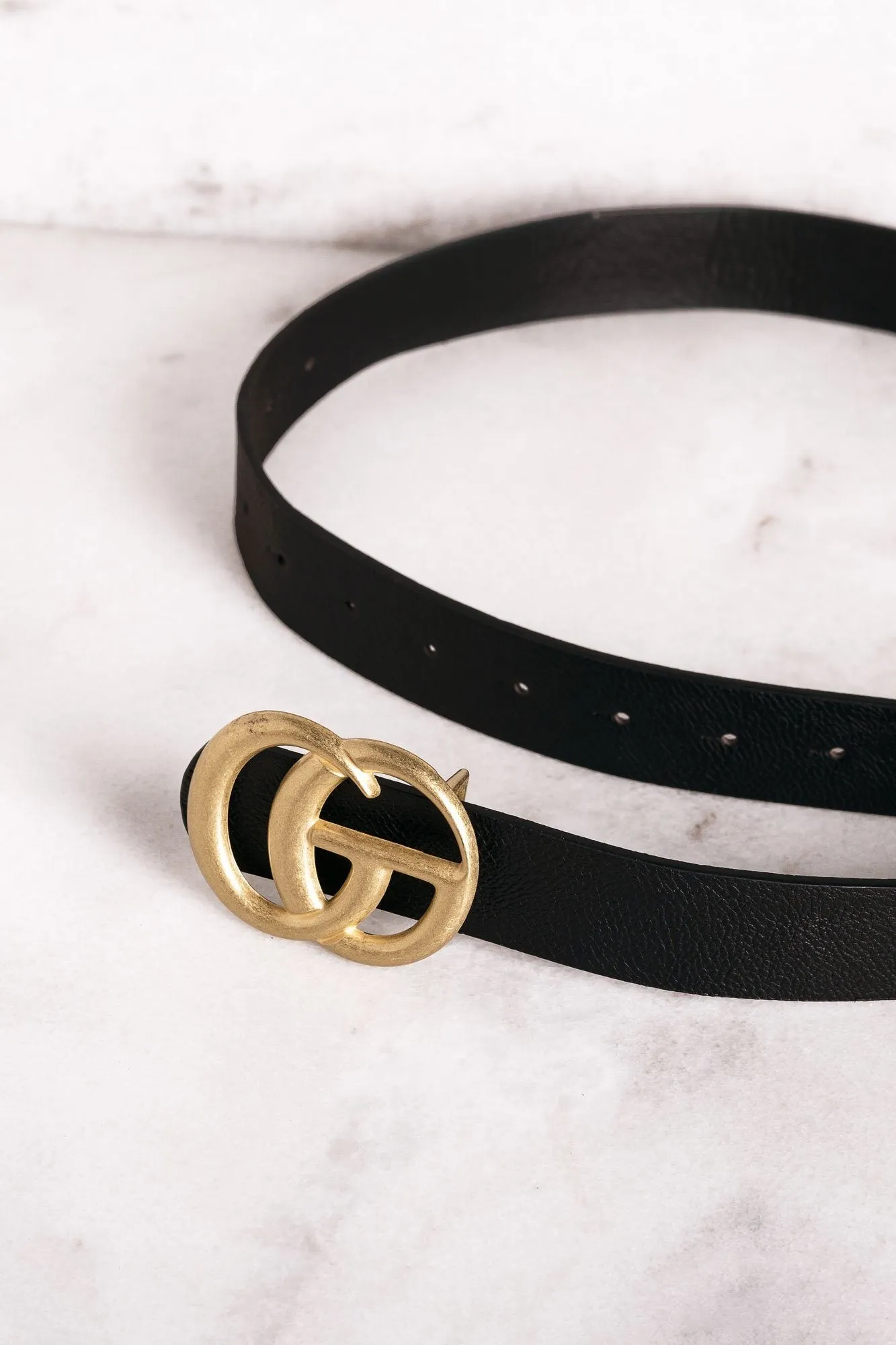 Highlight Black Matte Gold Belt