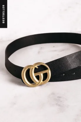 Highlight Black Matte Gold Belt