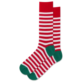 HOTSOX Men's Christmas Stripe Crew Sock