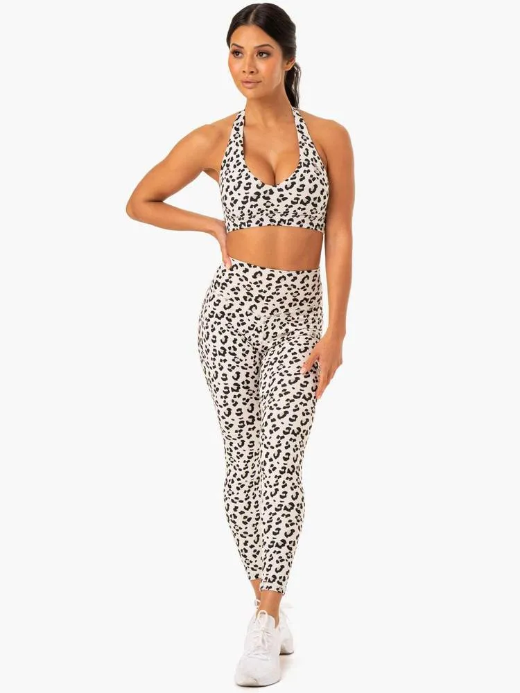 HYBRID FULL LENGTH LEGGINGS IVORY LEOPARD