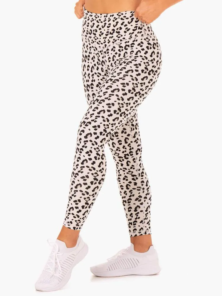 HYBRID FULL LENGTH LEGGINGS IVORY LEOPARD