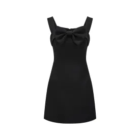 Isabella Bow-Embellished Black Dress