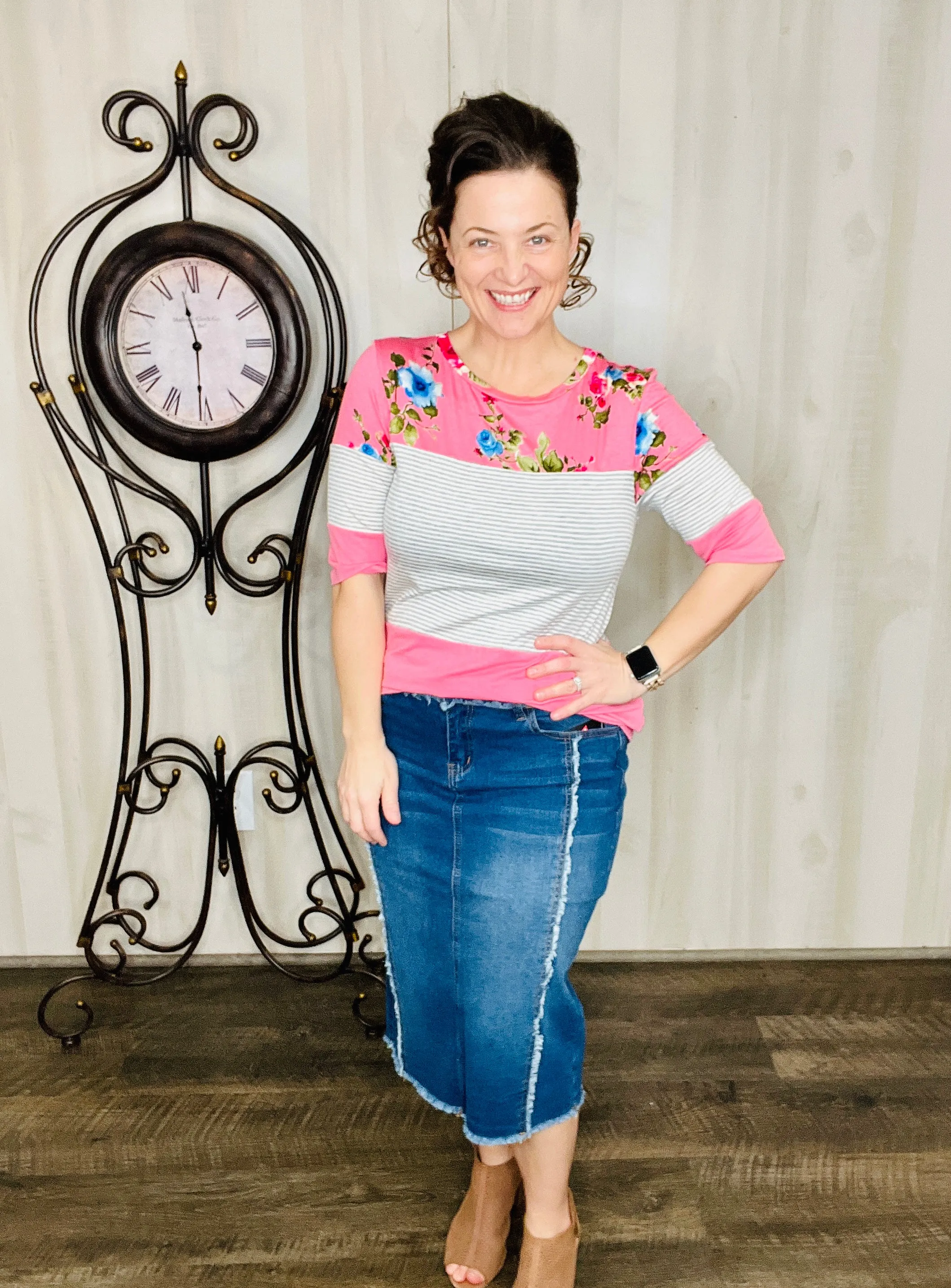 Janie Roses & Stripes Top