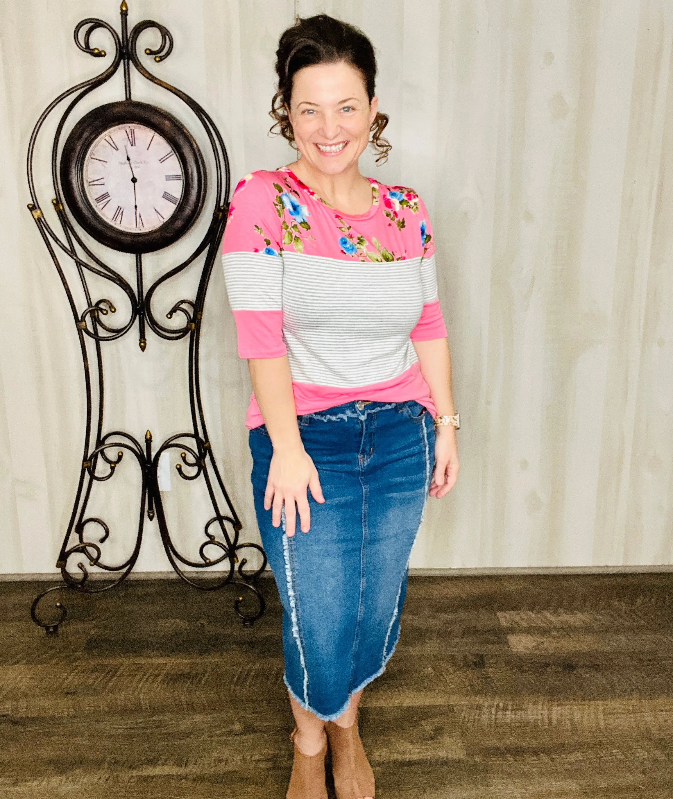 Janie Roses & Stripes Top