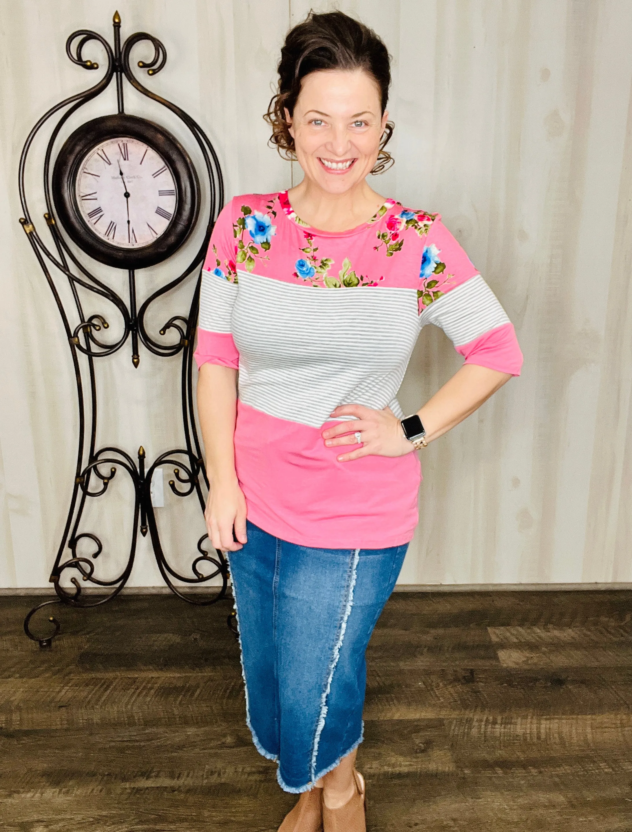 Janie Roses & Stripes Top