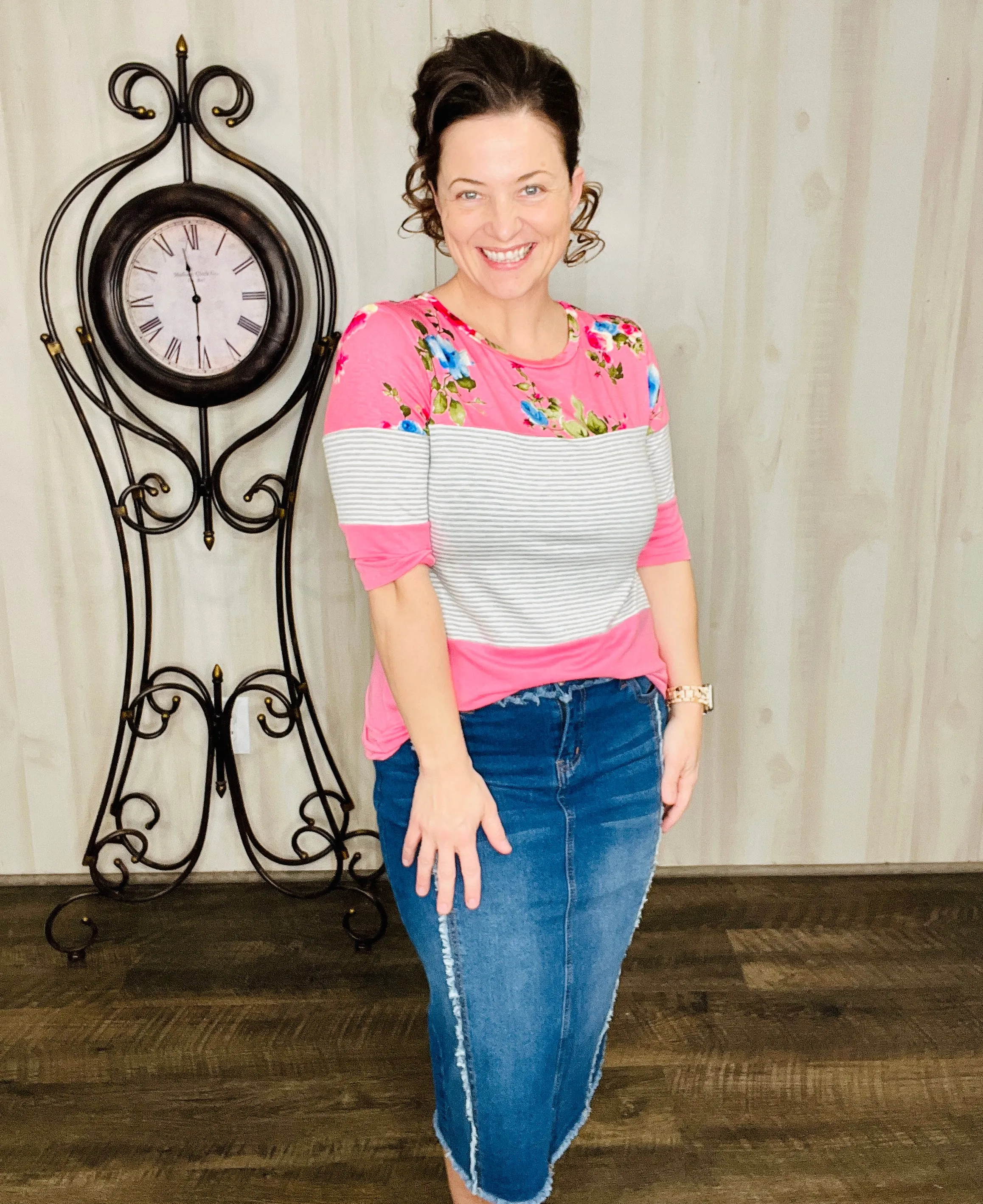 Janie Roses & Stripes Top