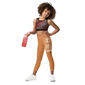 Kids' Girls Yoga Pants Workout Leggings Jiu-Jitsu 007 - Raw Sienna