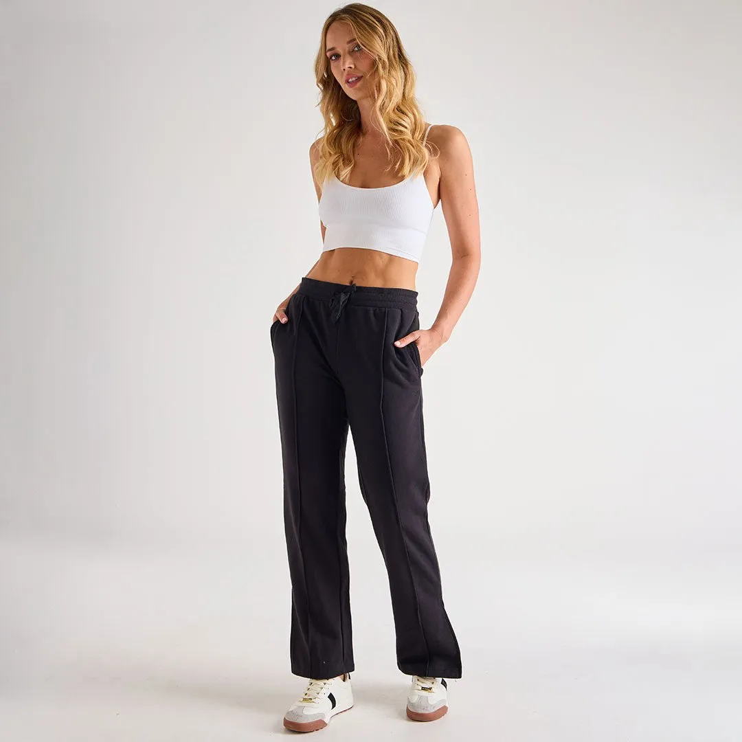 Ladies Black Wide Leg Jogger