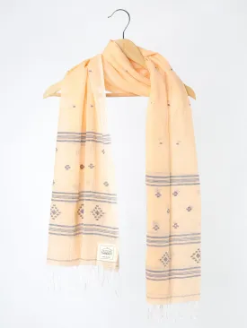 Light Beige Muslin Cotton Jamdani Stole