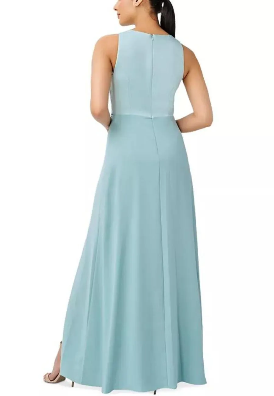 Light Blue Sleeveless Ruffled Maxi Dress