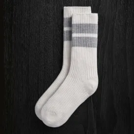 Long Chunky Cashmere Sock - Pearl/Heather Grey