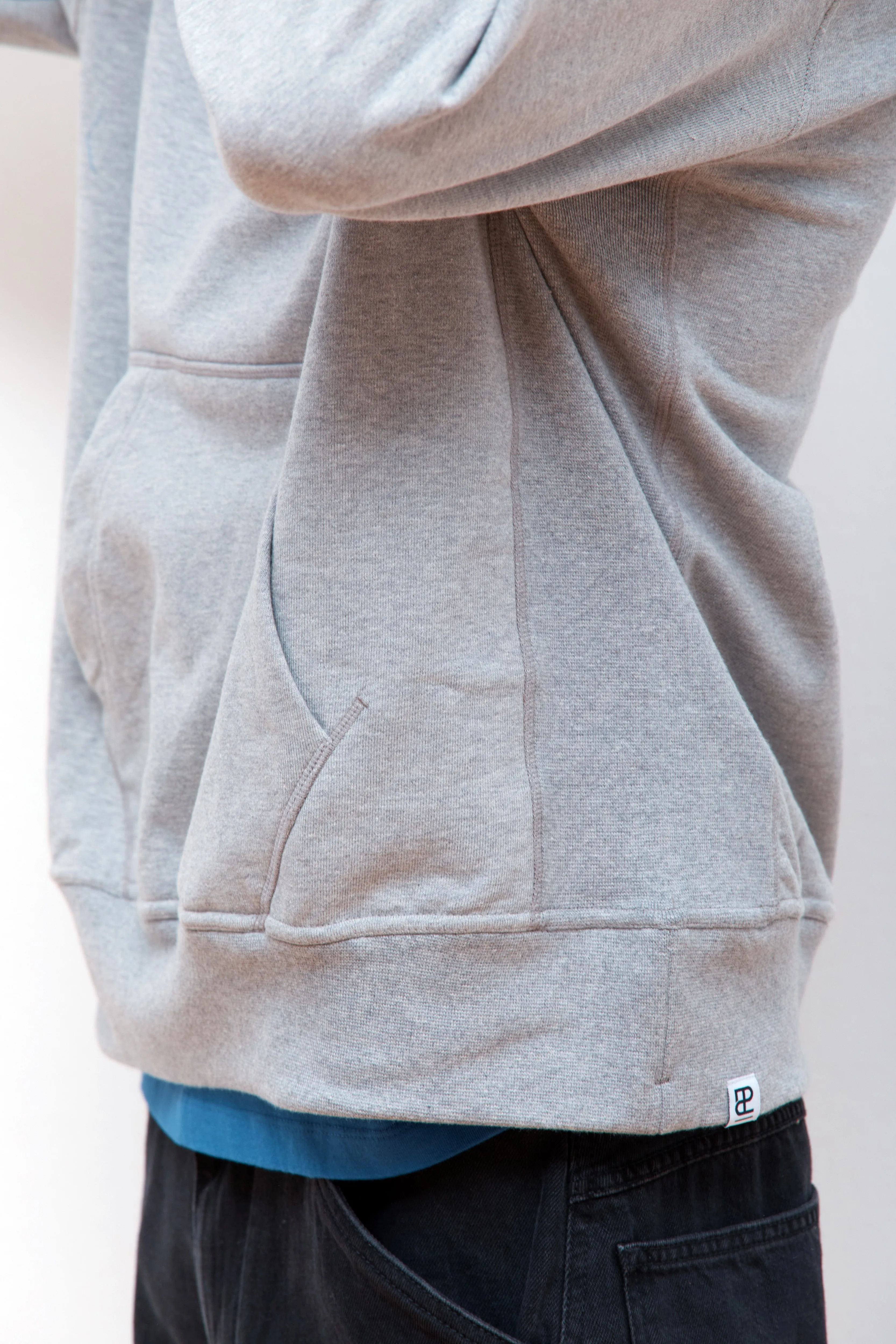 Loose Fit Hoodie Sweat Melange Grey