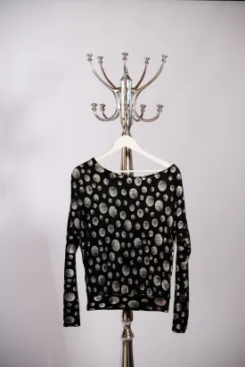 Mashika Top - Black Silver Dots