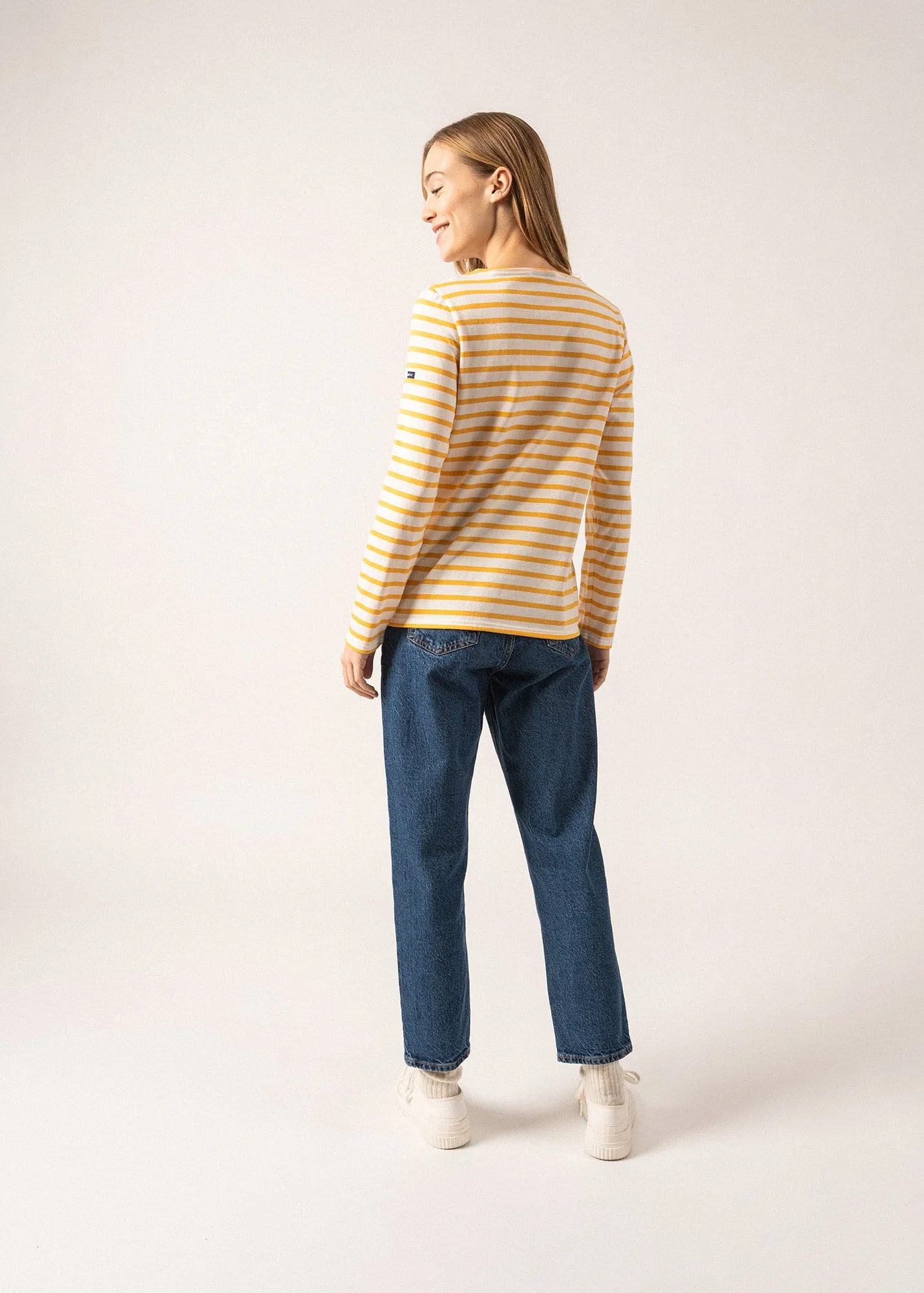 Minquidame striped sailor shirt - regular fit, in light cotton (ECUME/AMBRE)