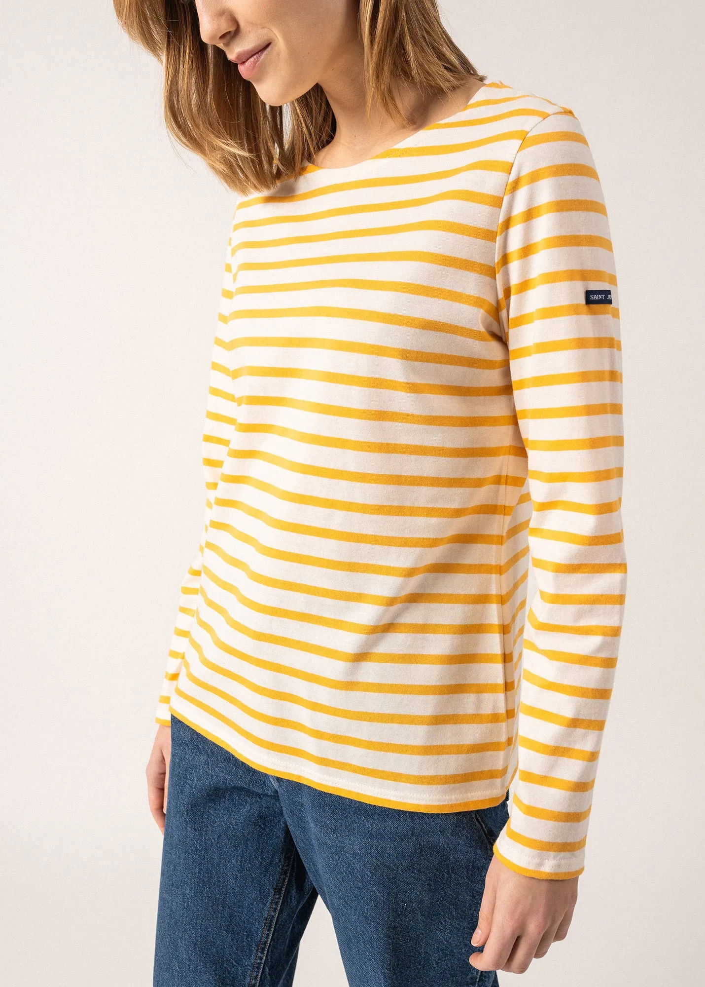 Minquidame striped sailor shirt - regular fit, in light cotton (ECUME/AMBRE)