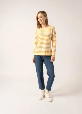 Minquidame striped sailor shirt - regular fit, in light cotton (ECUME/AMBRE)