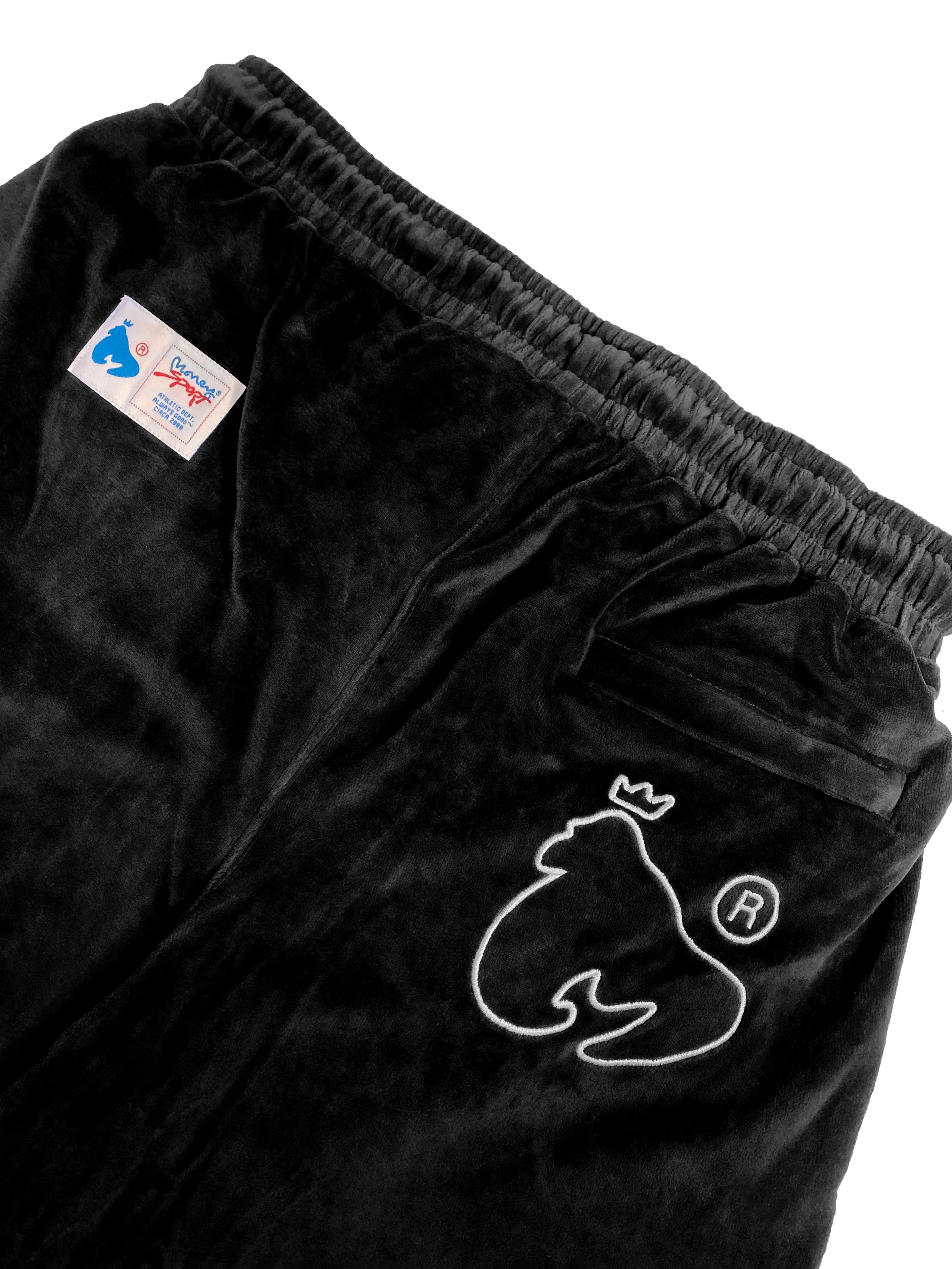 MONEY VELOUR TRACK PANT - BLACK