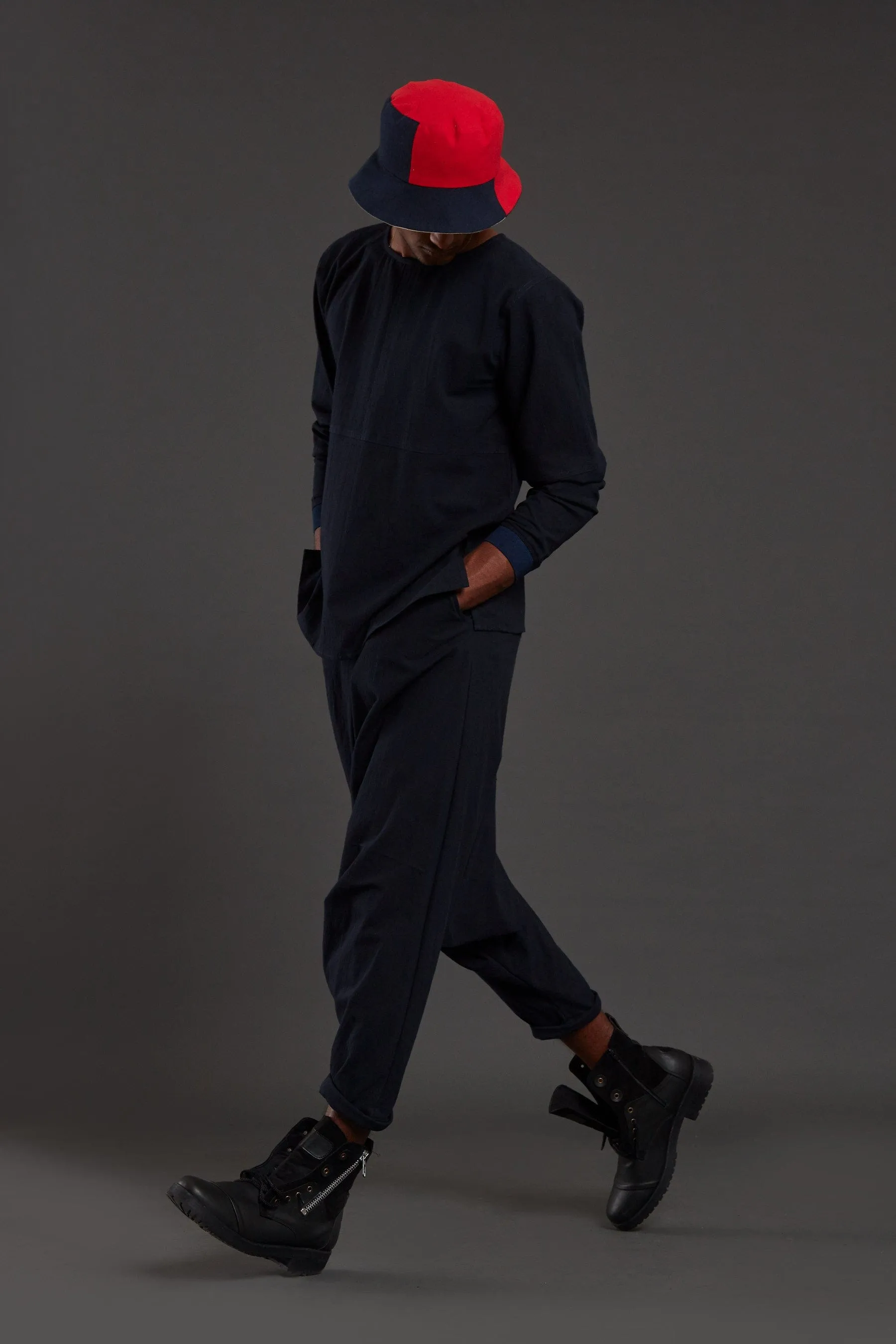 Navy Blue Drop Crotch Pants