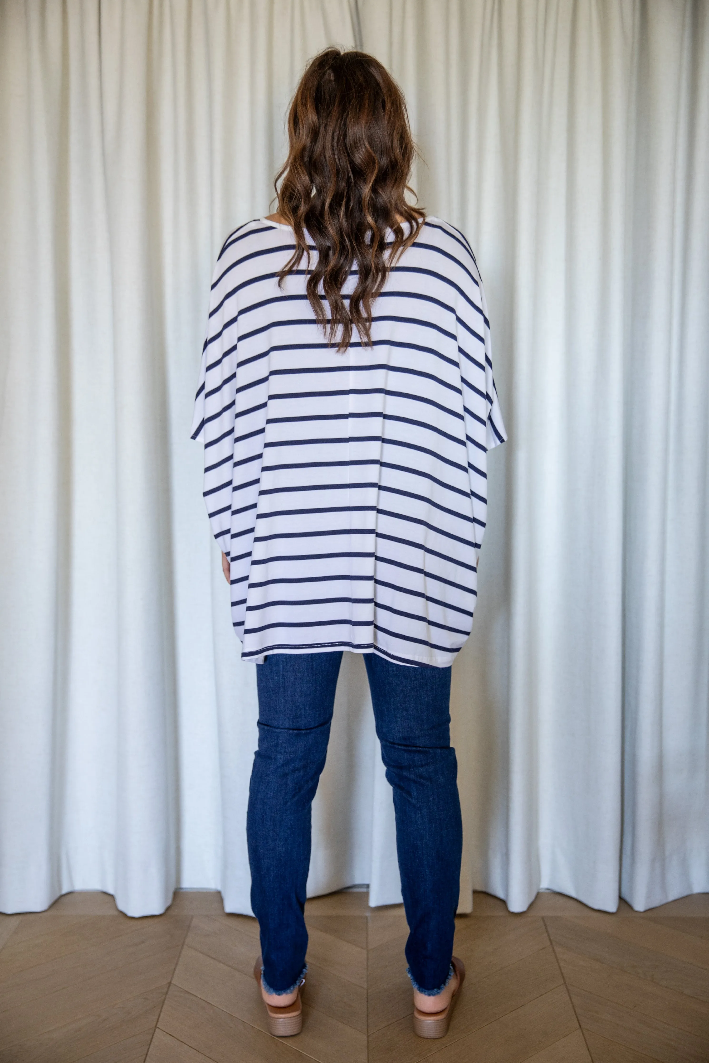 Nice Top in Navy/White Stripe