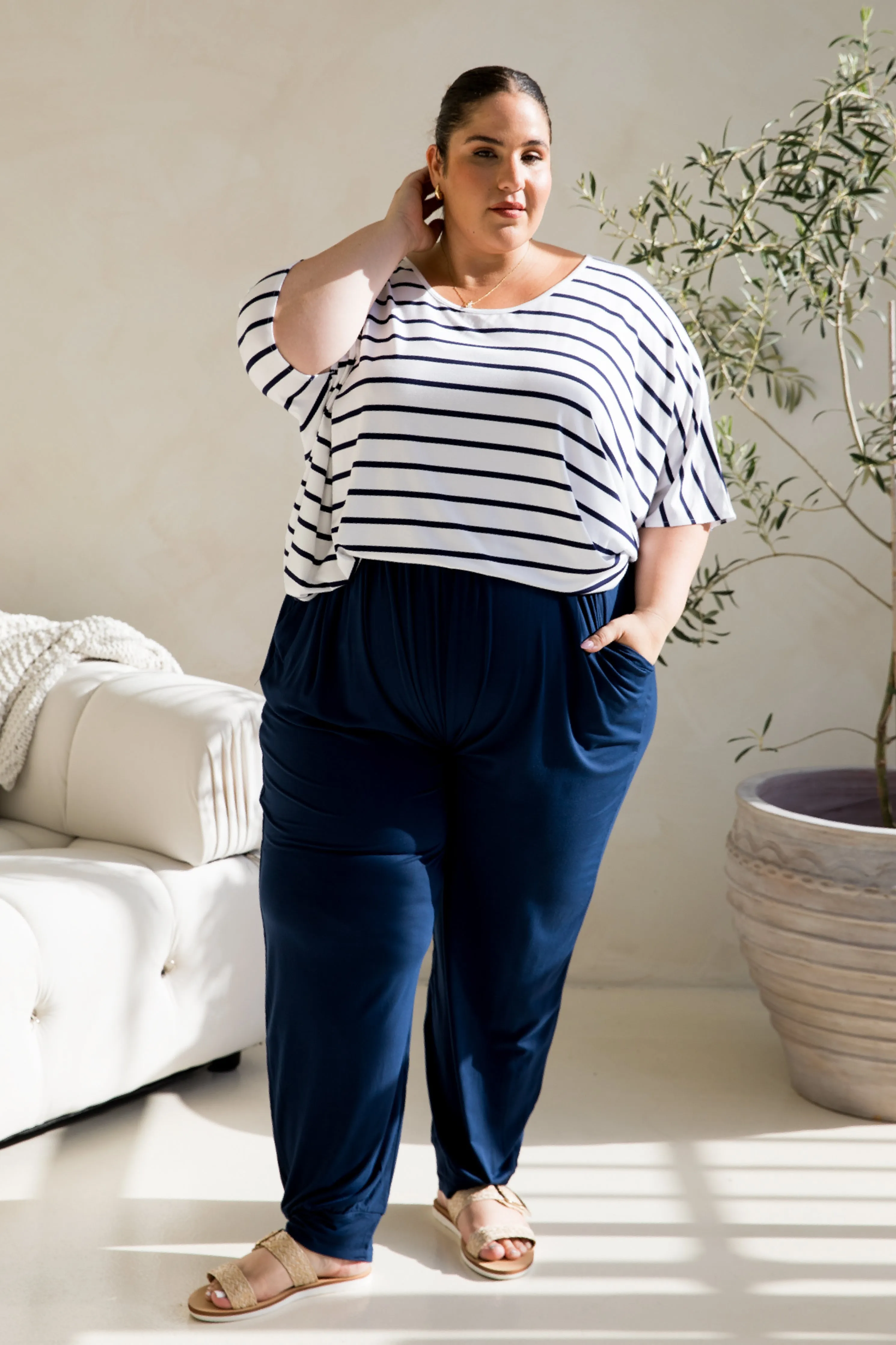 Nice Top in Navy/White Stripe