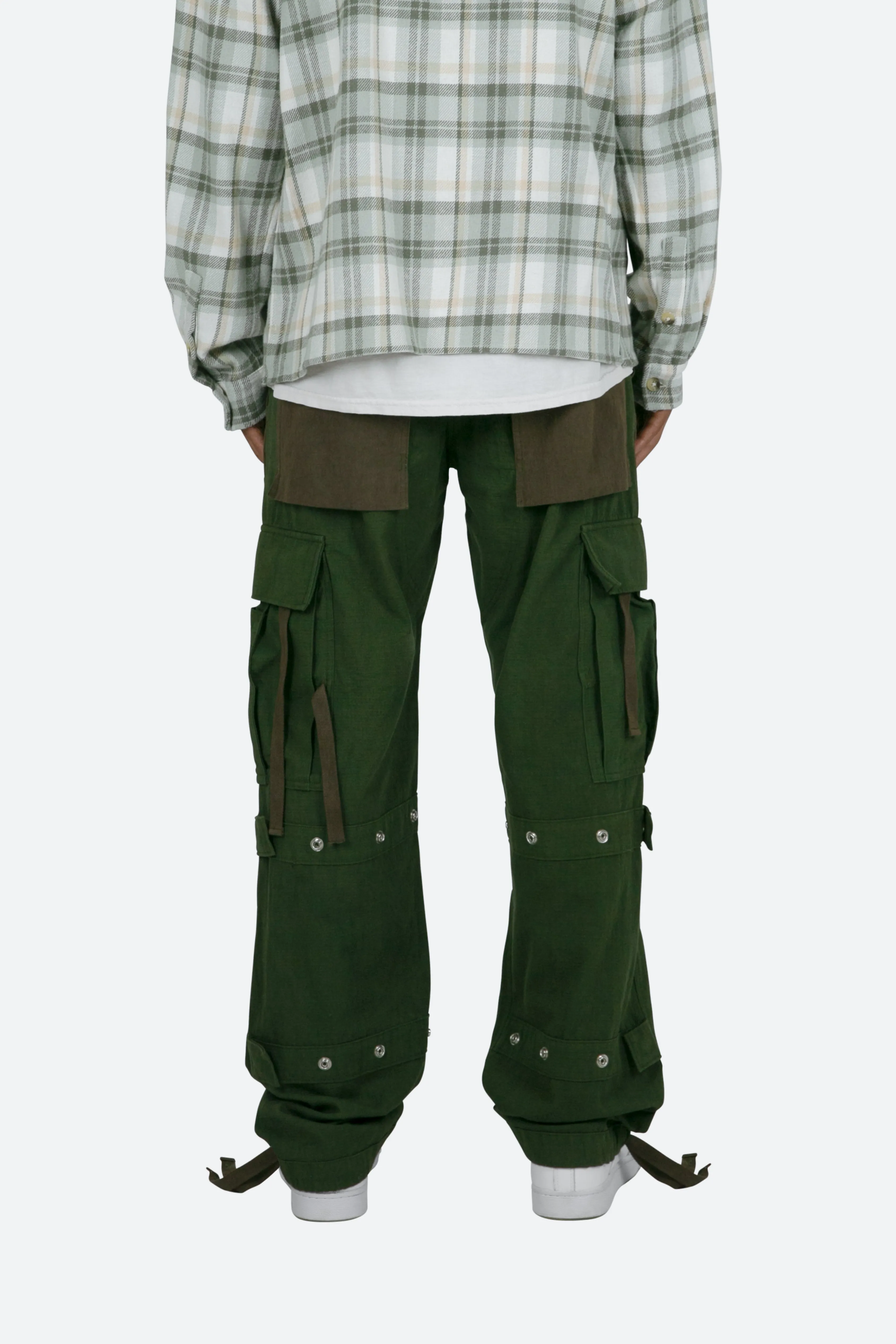 Paneled Cargo Pants - Olive