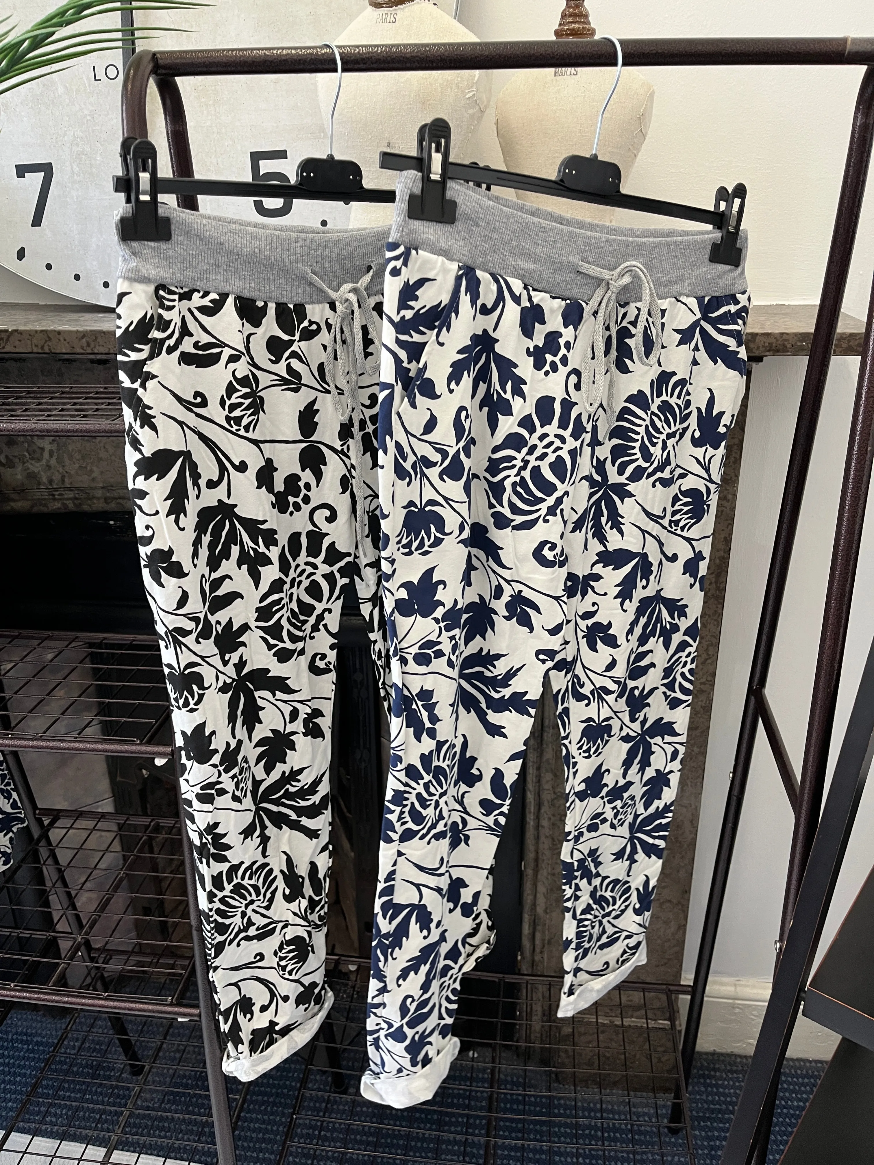 Peony Print Jogger