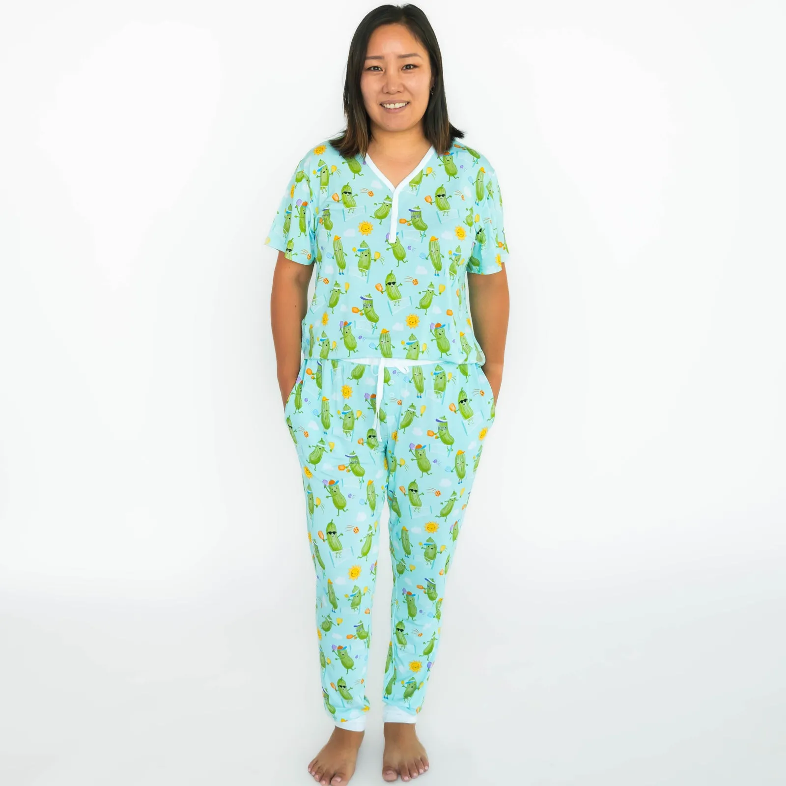 Pickle Power Women's Short Sleeve Pajama Top