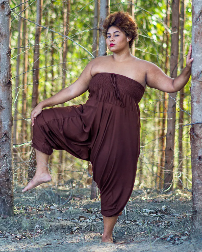 Plus Size Brown Classic Pants