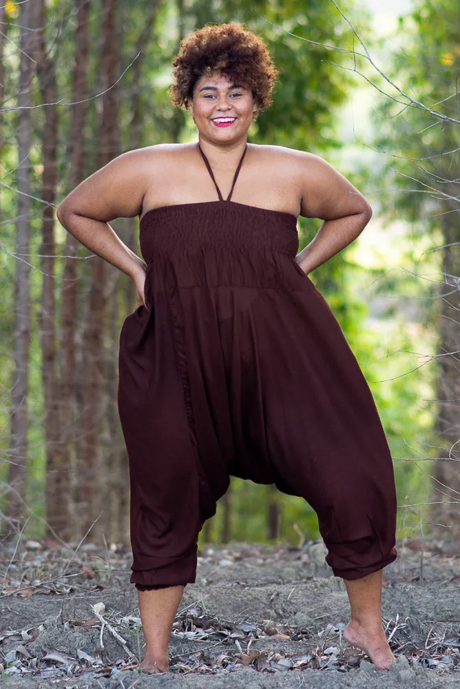 Plus Size Brown Classic Pants