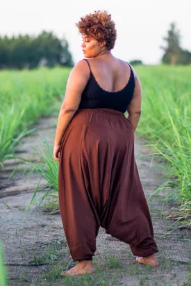 Plus Size Brown Classic Pants