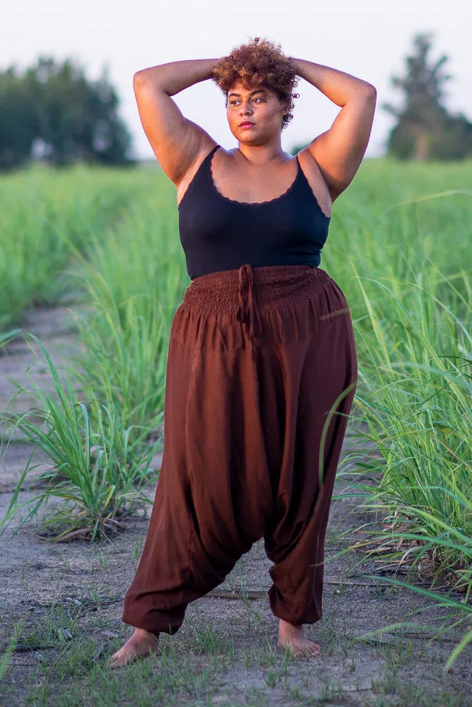 Plus Size Brown Classic Pants