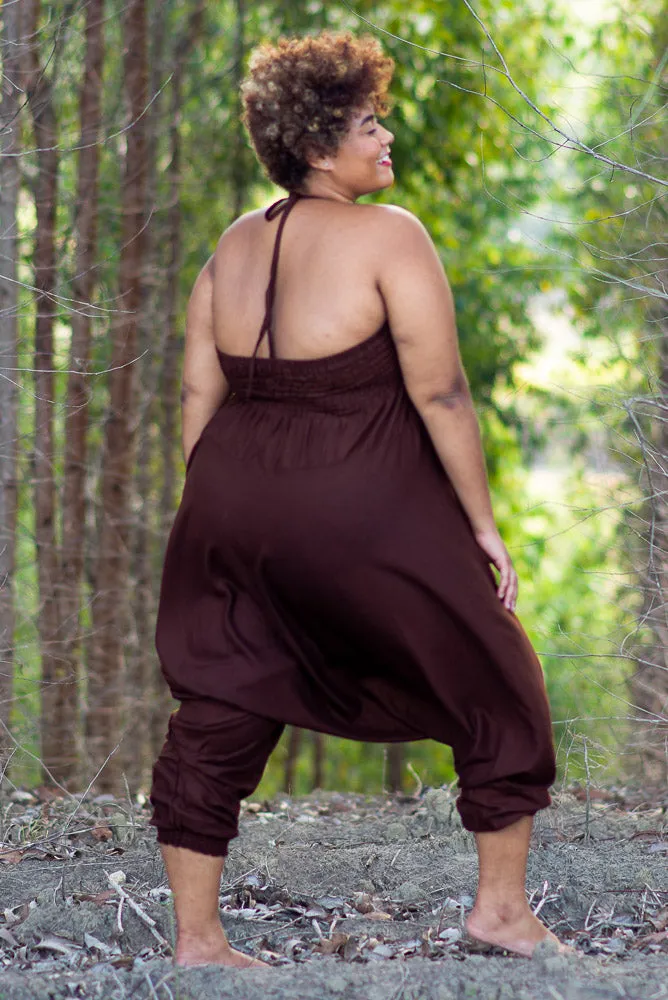 Plus Size Brown Classic Pants