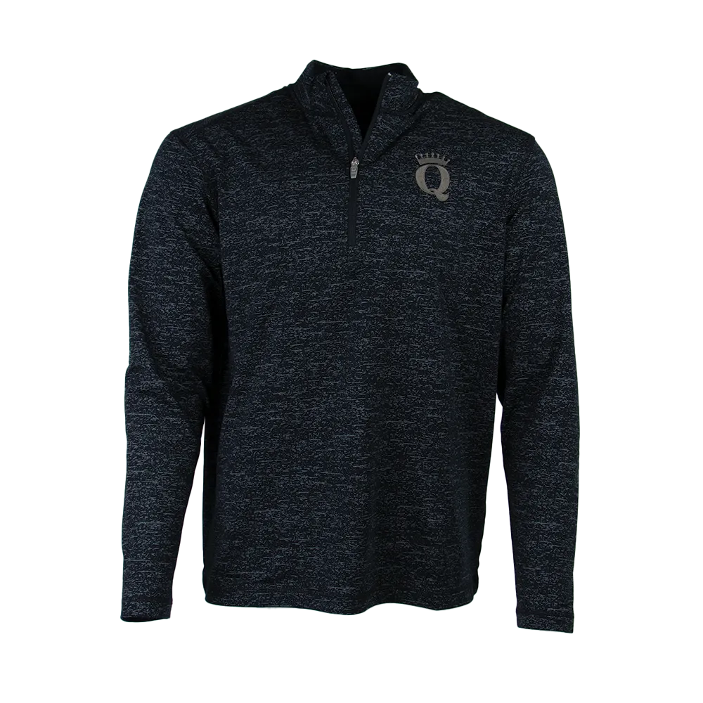 QFC-307 | Men's Sport Wick Reflective Heather 1/2 zip pullover- black