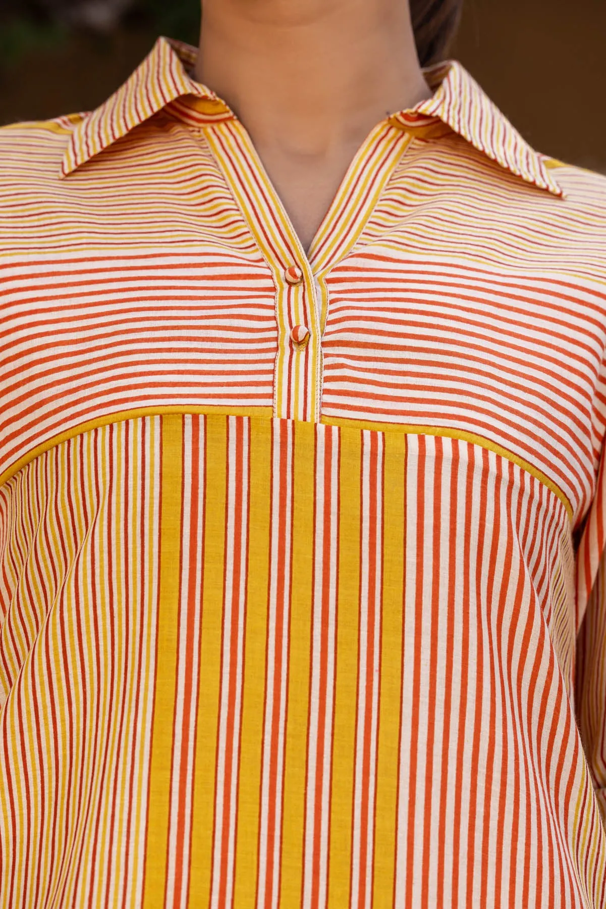 Quirky Striped Shirt-Kurta