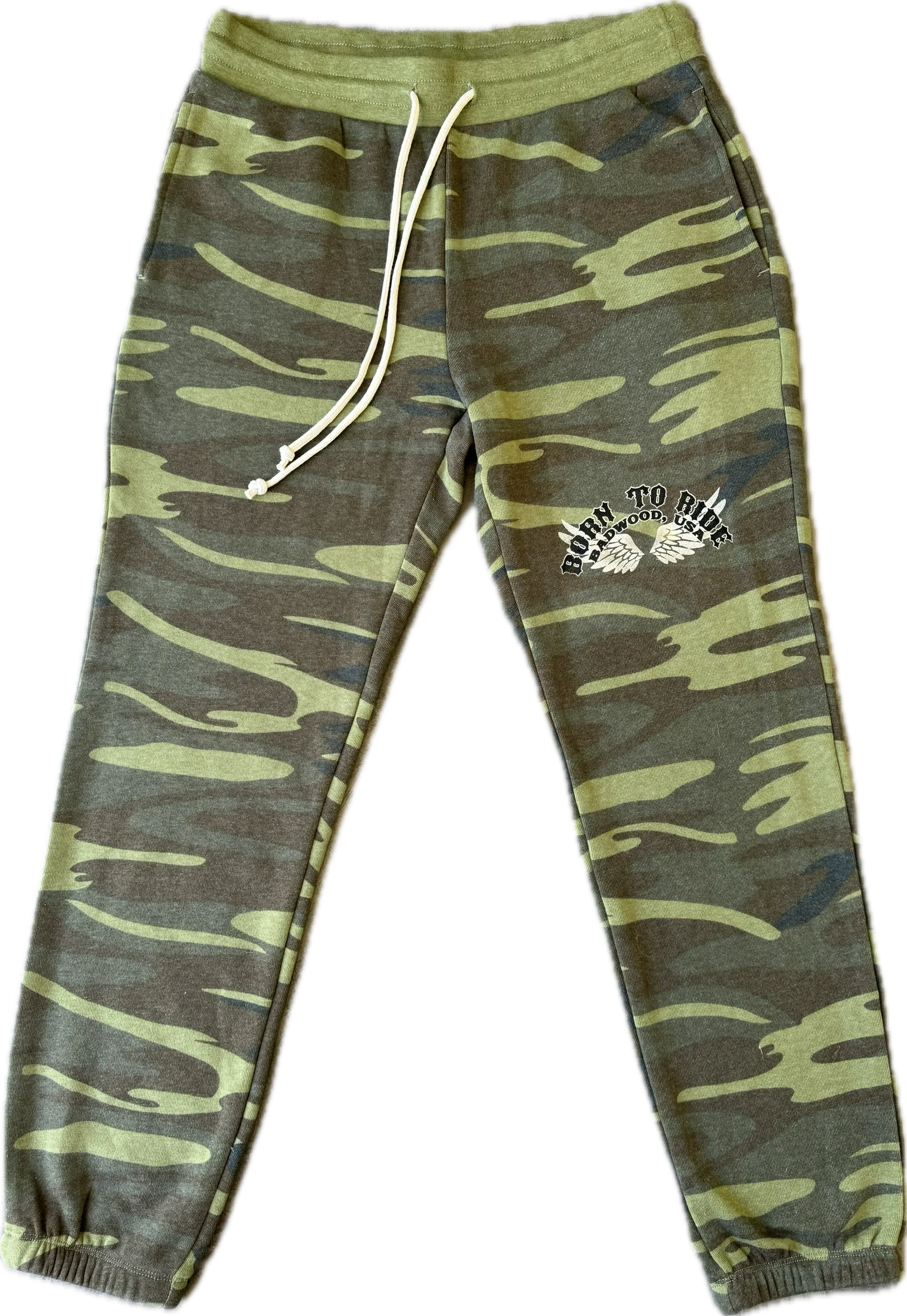 "BORN TO RIDE" Women's Sweatpants in CAMO