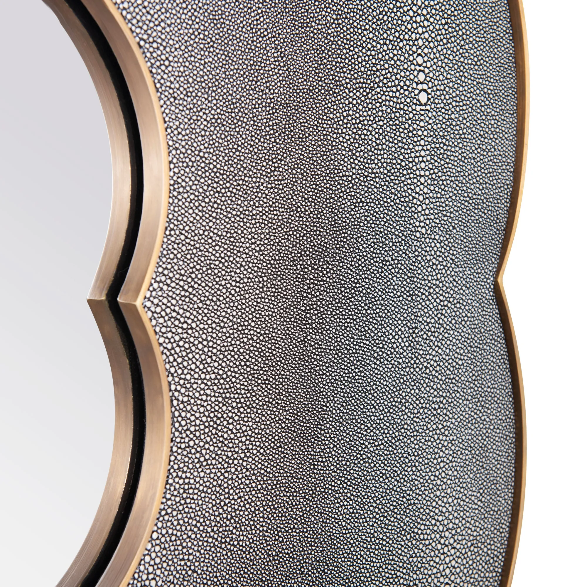 Scallop 453MI36A 36-in Wall Mirror - Gray Shagreen/Weathered Brass