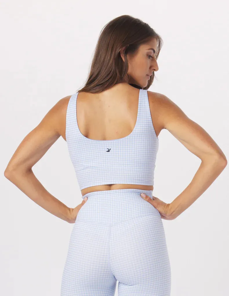 Sculpt Tank - Ice Blue / Oatmilk Gingham *Restocks in September