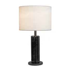 Sentu 394T01MBBM 1-Light Marble Table Lamp - Matte Black