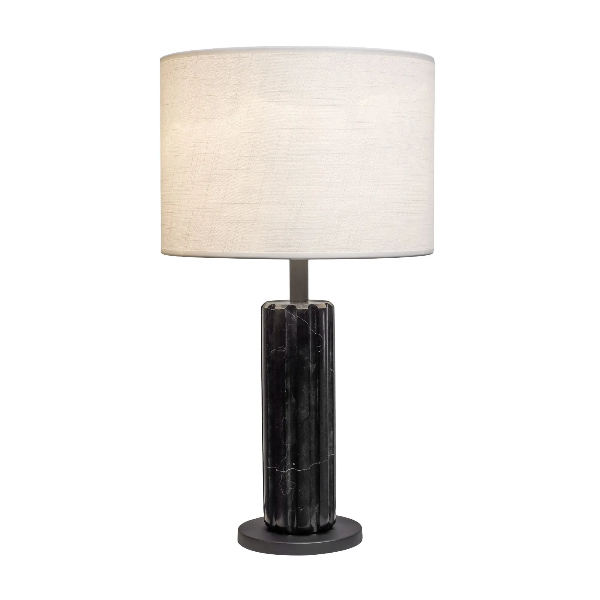 Sentu 394T01MBBM 1-Light Marble Table Lamp - Matte Black