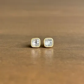 Small Icy Cushion Diamond Stud Earrings